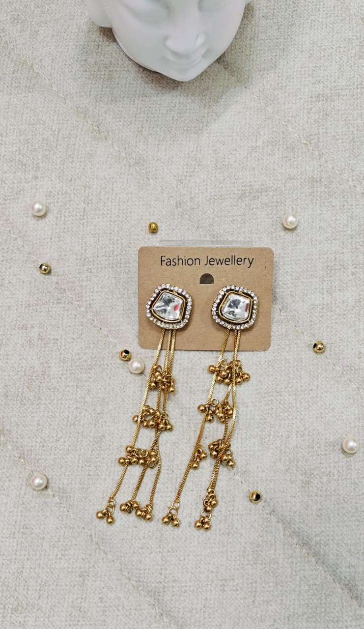 Kashmiri Earrings with Detachable Chain