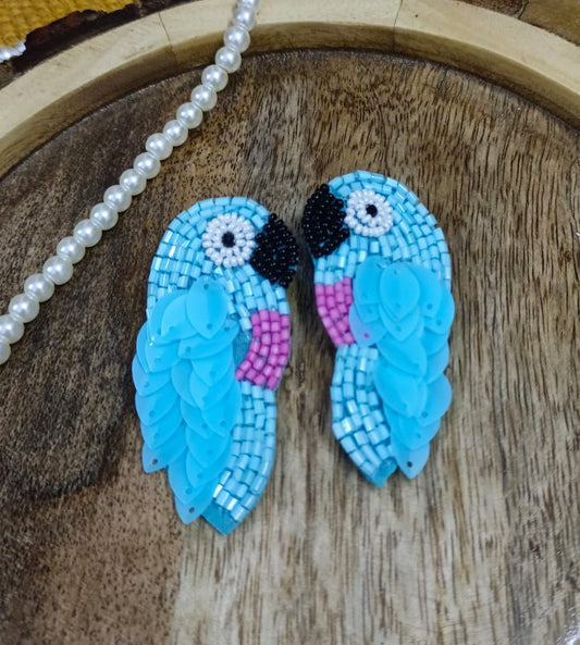 Handcrafted Lightweight Parrot Beads Earrings