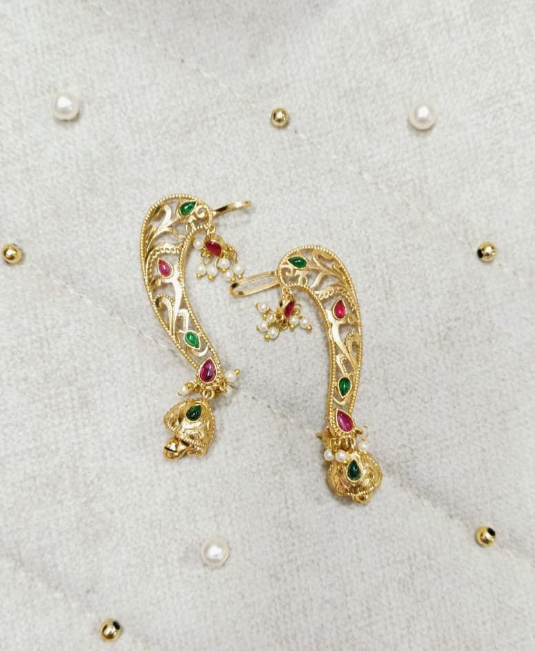 Kundan Karnaphool Traditional Earcuffs