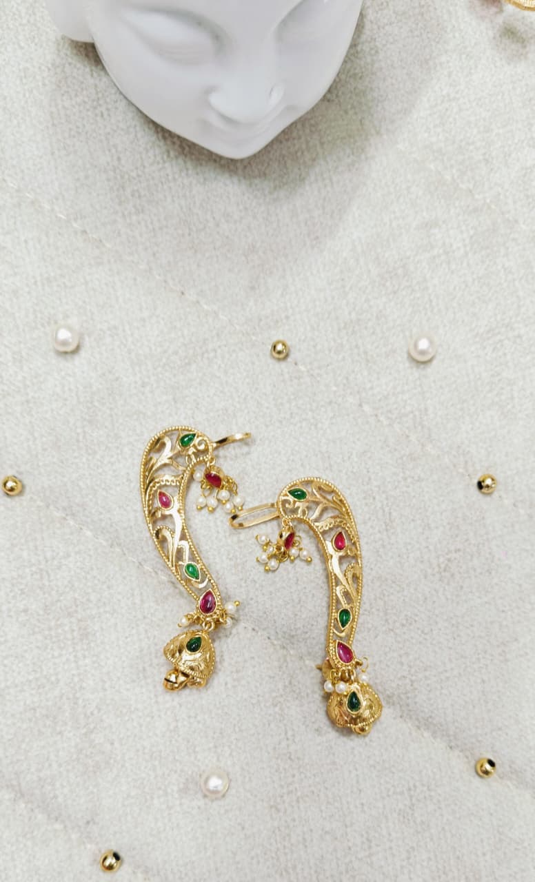 Kundan Karnaphool Traditional Earcuffs