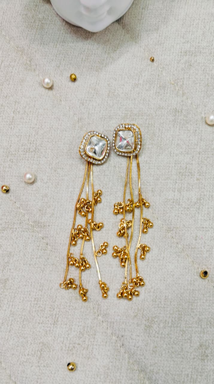 Kashmiri Earrings with Detachable Chain