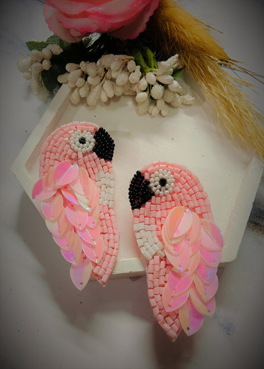 Handcrafted Lightweight Parrot Beads Earrings